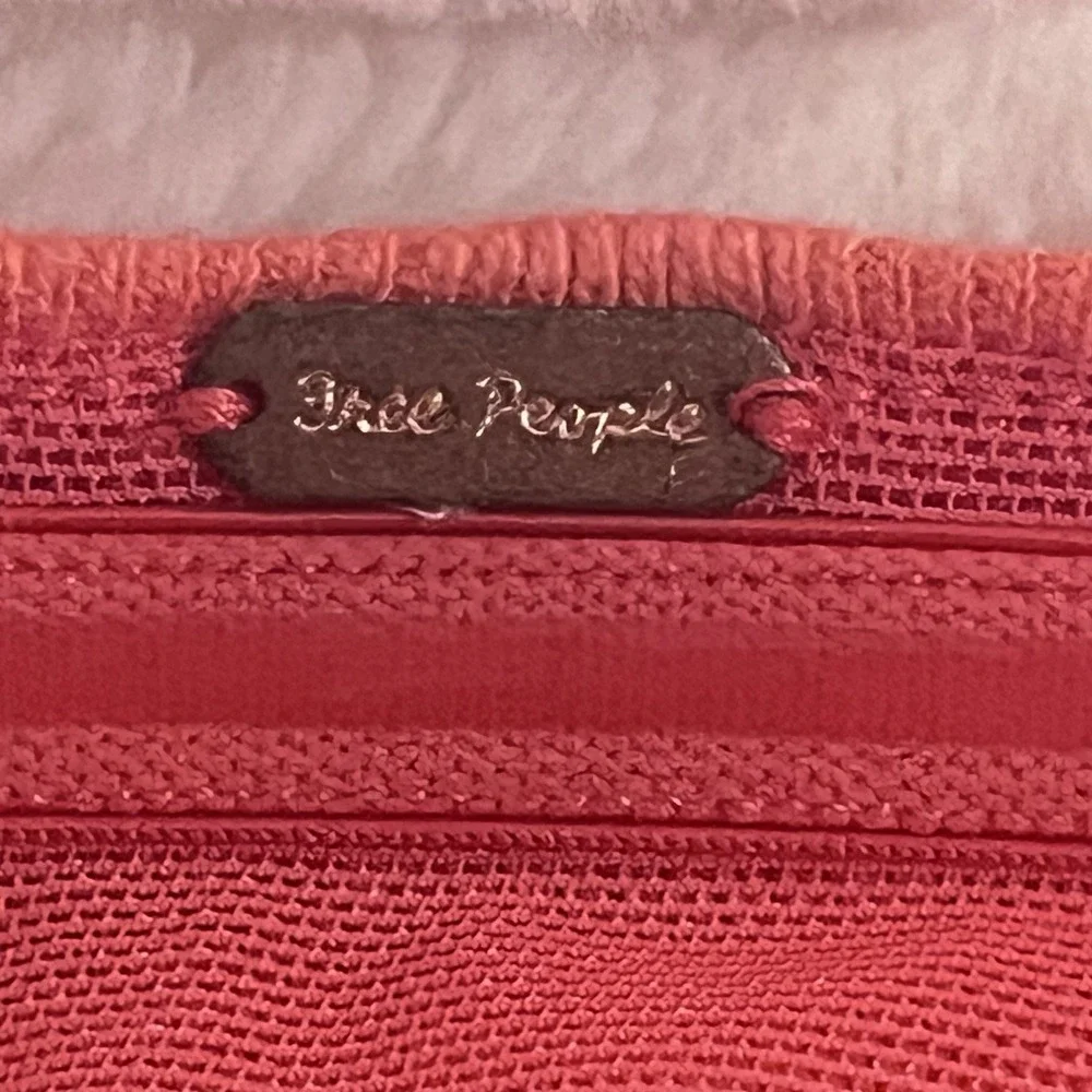 Free People‎ Coral Ruched Sides Strapless Top - No Size Tag Est Medium Crop EC